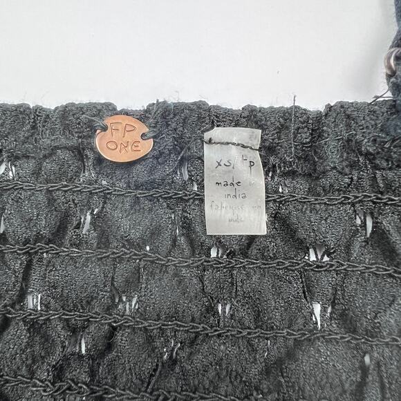 Free People Bralette Adelle Lace Black Witchy Whimsigoth Dark Coquette Romantic - Picture 4 of 5